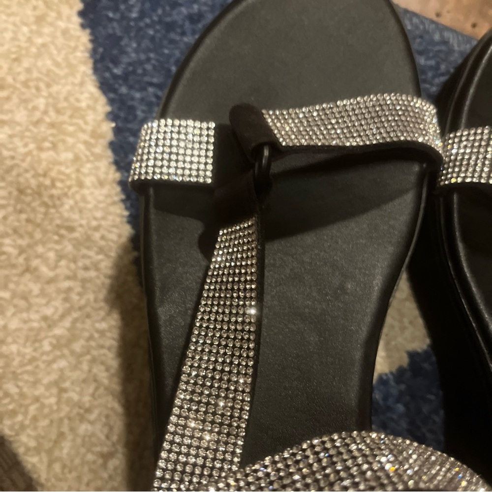 Wild Pair Black and Silver Sandals with Cushioned Comfort - Picture 6 of 7